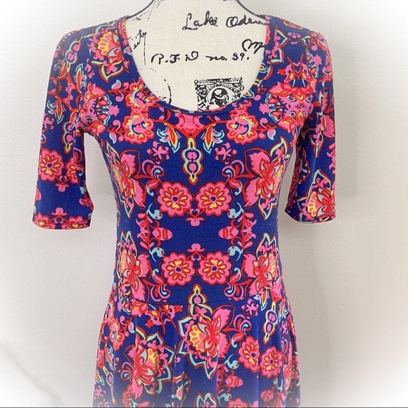💕Beautiful Floral Lularoe Nicole Fit & Flare Dress💕 - Picture 8 of 13